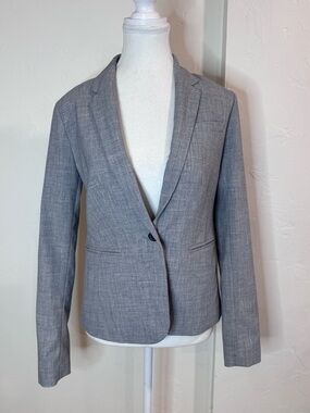 Banana Republic Gray Blazer Tailored One Button Career Work Office Jacket